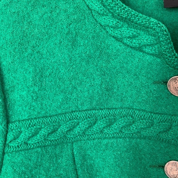 Original Boos 100% New Wool Kelly Green Button Up Cardigan Jacket Euro 42 US 8 - Picture 6 of 15